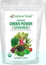 Z Natural Foods Organic Greens Superfood Powder - Ohra Grass, Wheatgrass, Spirulina, Pinaatti, Parsakaali, Alfalfa Leaf, juurijuurikas, Tomaatti, Dulse & Moringa - Raw Vegan Gluteeniton - 1lb