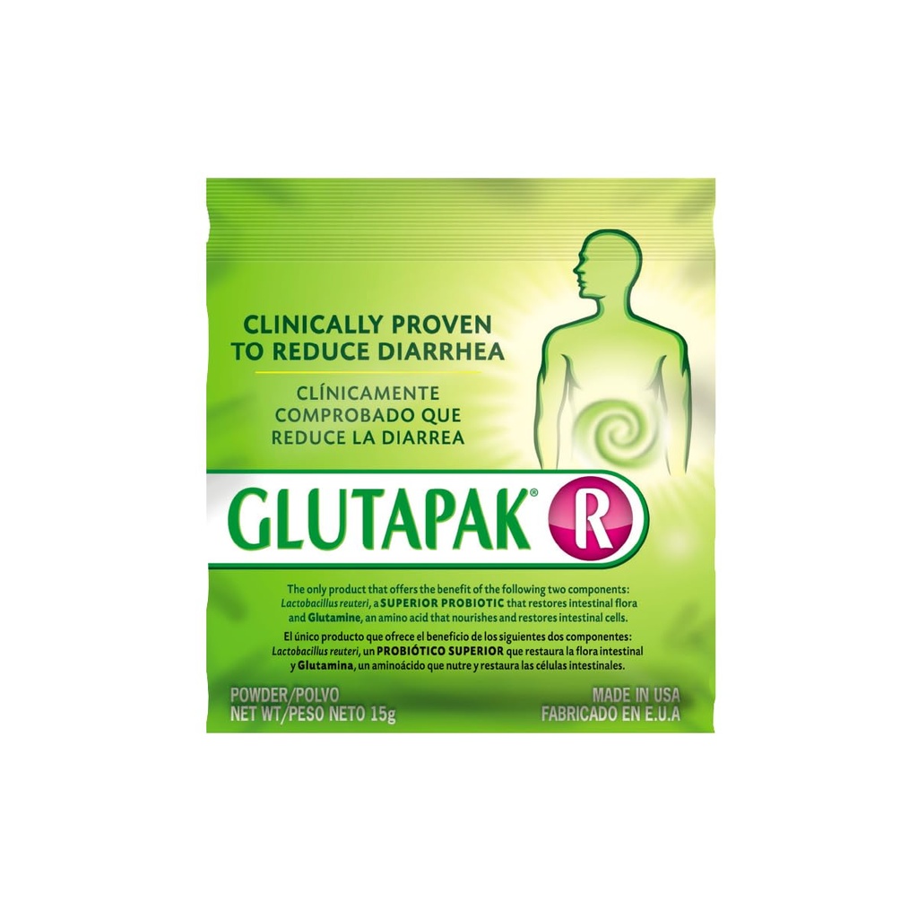 Digestive Health Powder med L-Glutamine & Lactobacillus reuteri - Stöder Gut Barrier, Microbiome Balance & Nutrient Absorption - 15g Sachets, 3-Pack, Gluten & Lactose Free