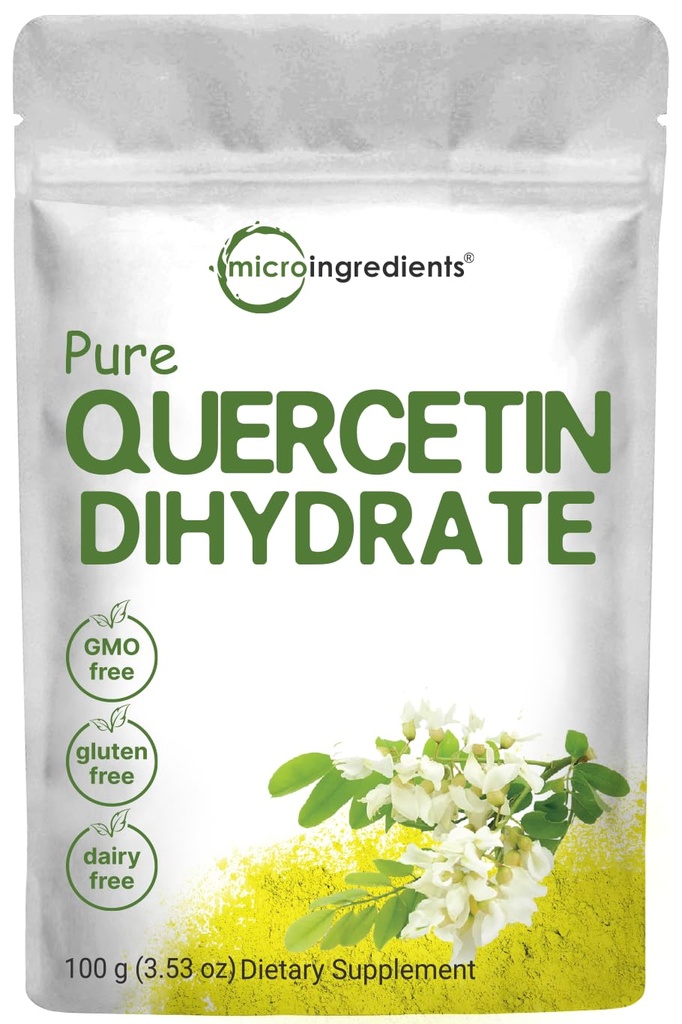 Pure Quercetin Dihydrate Powder, Quercetin 500mg Per Serving, 100 Grams, Most Bioavailable Grade and Filler Free, Powerful Antioxidant Supports Energy, Immune System, No GMO och Vegan