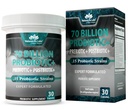 NaturaLife Labs Probiotics 70 miljarder CFU - 15 stammar med organisk prebiotisk och postbiotisk - 3-i-1 Formel - 30 Vegan kapslar