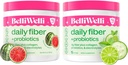 Belli Welli Daily Fiber Supplement Bundle - Cucumber Lime Mint & Watermelon - Collagen, Probiootit & Electrolytes - Päivittäin Wellness Makuja, 32 Yhteensä