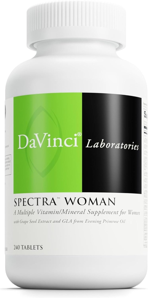DaVinci Labs Spectra Woman - Ravintolisä tukea luun terveyttä ja naisten tarpeet - vitamiineja, kivennäisaineita, kalsiumia, beta-karoteeni, L-kysteiini, Grape Seed Extract, ja enemmän - 240 tablettia