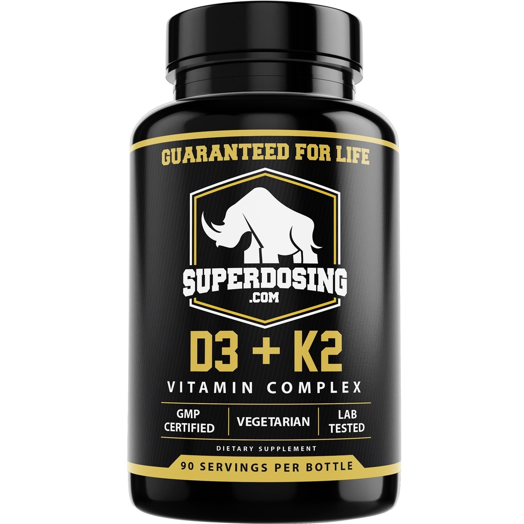 Bästa värde Max Styrka 10 000 iu Vitamin D3 och 1500 mcg Vitamin K2 Tillskott 1 flaska Pk D3K2 Vitaminer och tillskott för hälsa. D3-K2 MK4 kapslar, bästa K2D3-vitamin för immunsystem.
