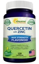 aSquared Nutrition Quercetin 1000mg med Zink Supplement - 120 kapslar - Quercetin Dihydrate med Black Elderberry & Zinc - Max Strength Powder Complex Pills för att hjälpa till att förbättra immunrespons