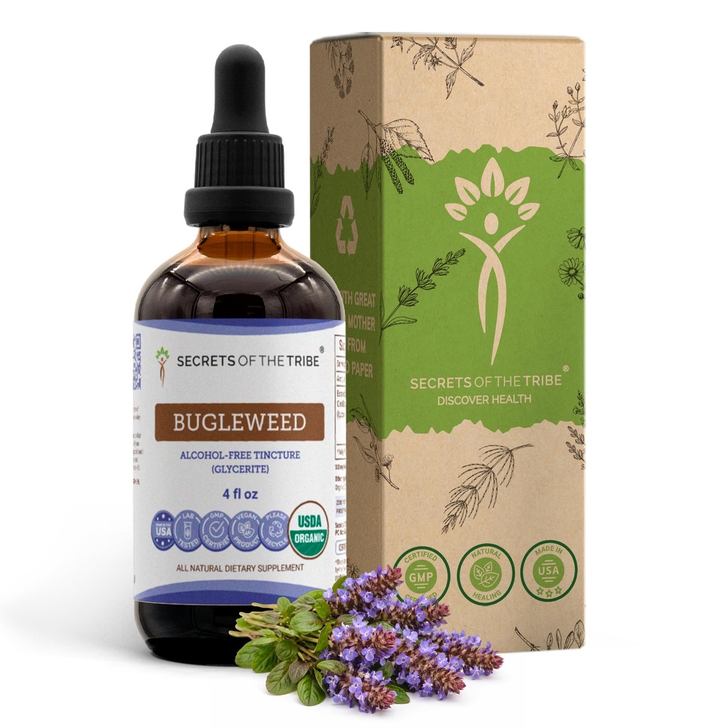Hemligheter i stammen Bugleweed Tincture Alcohol-Free Liquid Extract, USDA Organic Bugleweed (Lycopus Virginicus) Torkade Herb (4 FL OZ)