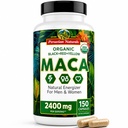 Organic Maca Root Capsules for Women & Men 2400mg per Tarjoilu - 150 pillereitä Musta, punainen, keltainen Maca Supplement - Liivate Macaroot, ei-GMO, Vegan by Peruvian Naturals