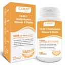 Iho ja kynnet Multi-Vitamin miehille ja naisille, 10000 mcg Biotin & Multimineral, sisältää B-vitamiinit, C-vitamiinit, E & D3, Trace Minerals, Sinkki, Gluteeniton, Dairy-free, soijaton, 100 tablettia