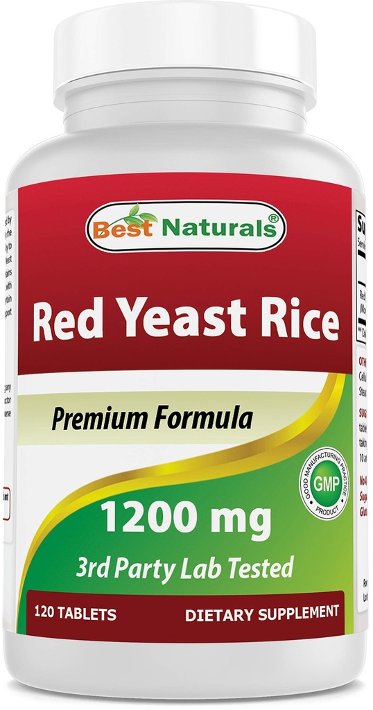 Best Naturals Red Yeast Rice 1200 mg (ei-GMO) 120 tablettia - ei säteilyä, Citrin Free