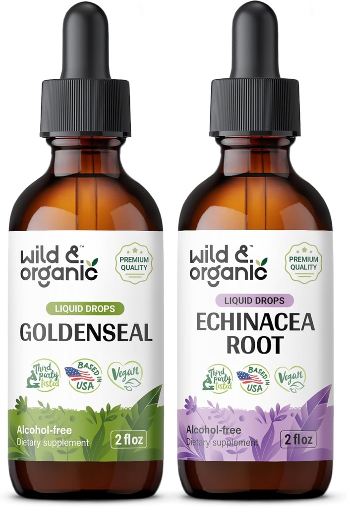 Luonnonvarainen & luomu kultainen Tincture 2 fl oz & Echinacea