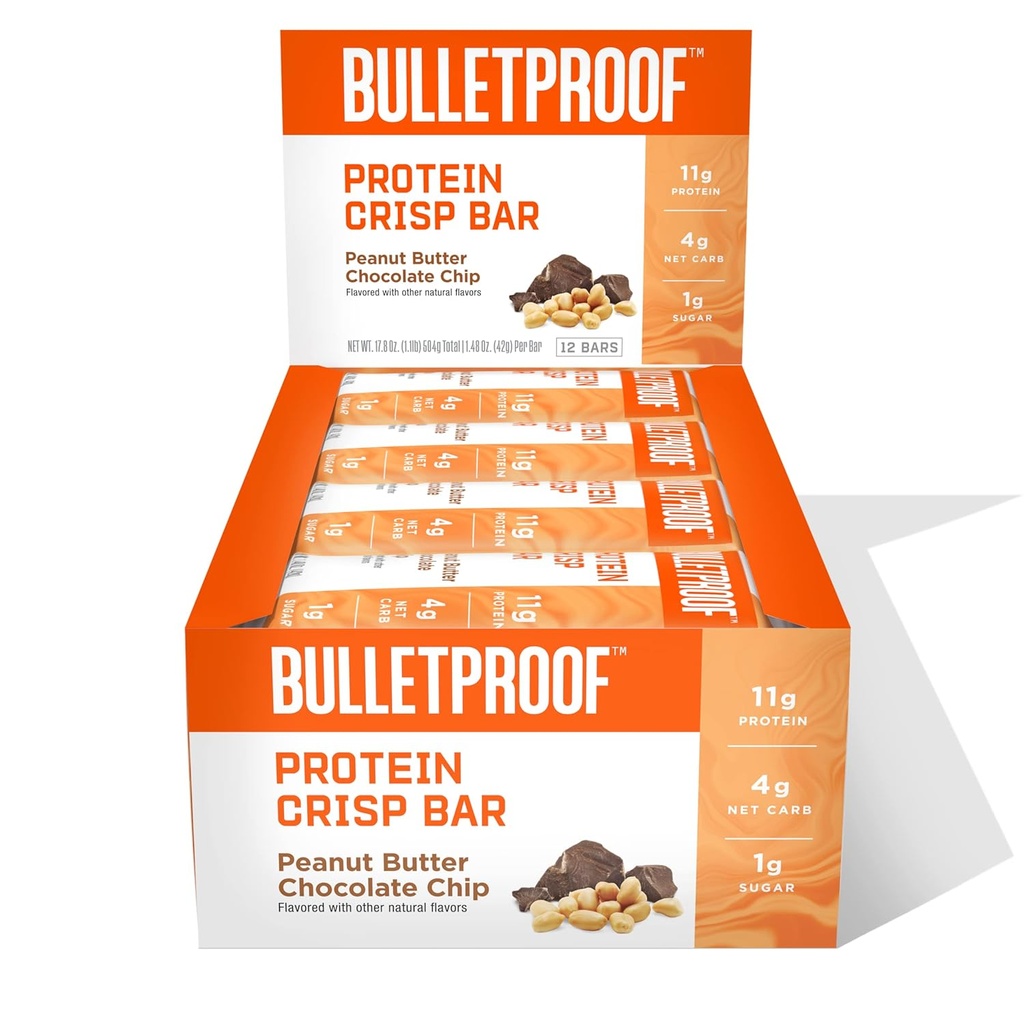 Luotisuojattu proteiinirapea Bars, maapähkinävoi suklaa Chip, 12 pakkaus, korkea proteiini, alhainen sokeri