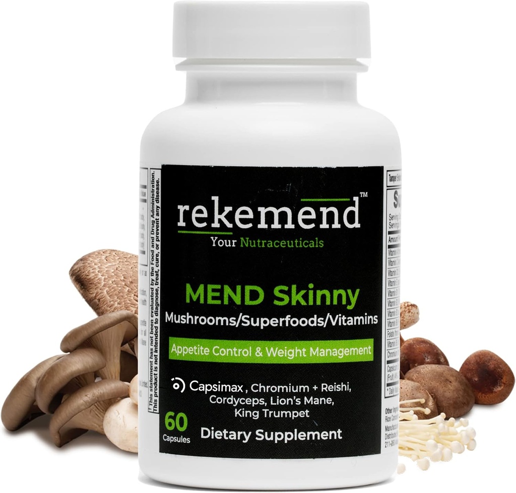 Appetite Suppressant for Weight Loss - Vegan Non-GMO Natural Mushroom Based Weight Loss Supplement - 60 kapslar