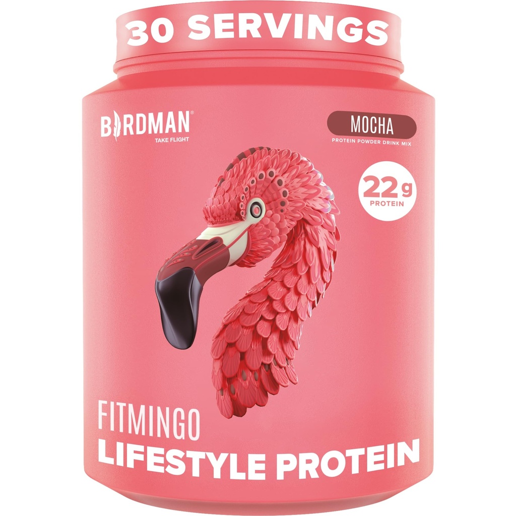 BIRDMAN Fitmingo Vegan Protein Powder med Inositol, Collagen Boosters, Hyaluronsyra och vitaminer | Low Carb, Dairy Free, Low Calorie | 23g Plant Based Blueberry Protein Powder med Myo-Inositol