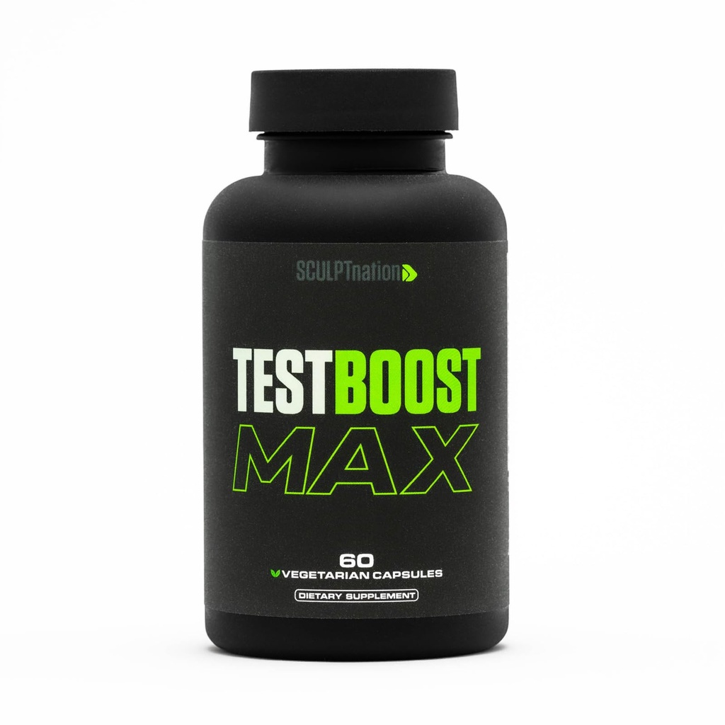 Skulpt Nation av V Shred Test Boost Max - Testosteron Supplement för Män - Tribulus Terrestris för Män - naturlig energi, uthållighet och styrka Booster - 60 Gluten Free Capsules