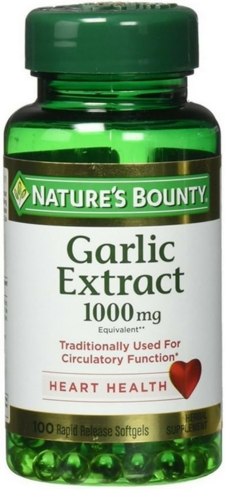 Luonnon Bounty valkosipuli 1000 mg Nopea vapauttaa 100 Odorless Softgels