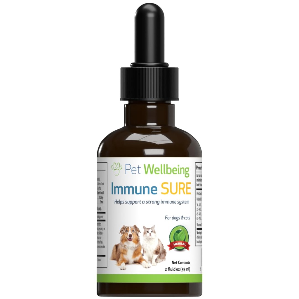 Pet Wellbeing Immuuni Varma Kissat - Tukee normaalit Immuunit, Gut Flora Balance, Andrographis, Echinacea, C-vitamiinia, Sinkki - Eläinlääke-Furmuloitu kasviperäisten täydentää 2 fl oz (59 ml)