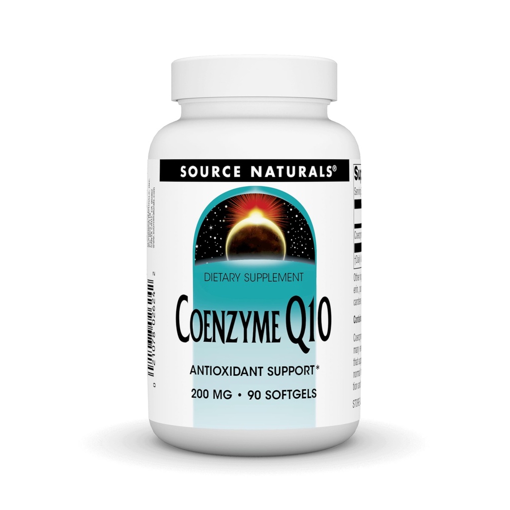 Source Naturals Coenzyme Q10, antioksidantti tuki*, sydän, aivot, immuniteetti, & maksan tuki, 200 mg - 90 Softgels