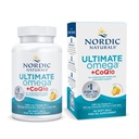 Nordic Naturals Ultimate Omega + CoQ10, sitruuna - 60 pehmeää geeliä - 1280 mg Omega-3 + 100 mg CoQ10 - Heart Health, Cellular Energy, antioksidantti tuki - ei-muuntogeenisiä organismeja - 30 tarjoilua