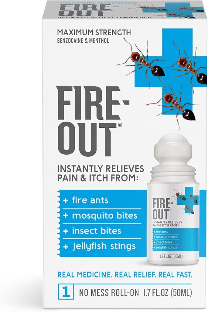 Instant First Aid Pain Response from Fire Ant Stings and Bug Bites, 1.7 Ounce Roll-On