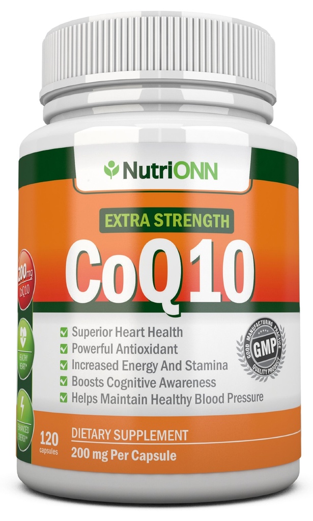 CoQ10 200 mg (kaksinkertainen vahvuus), 120 kapselia - korkea imeytyvä Coenzyme Q10 - Tieteellisesti todistettu extra vahvuus CoQ10 Ubikinoni - 4 kuukauden tarjonta