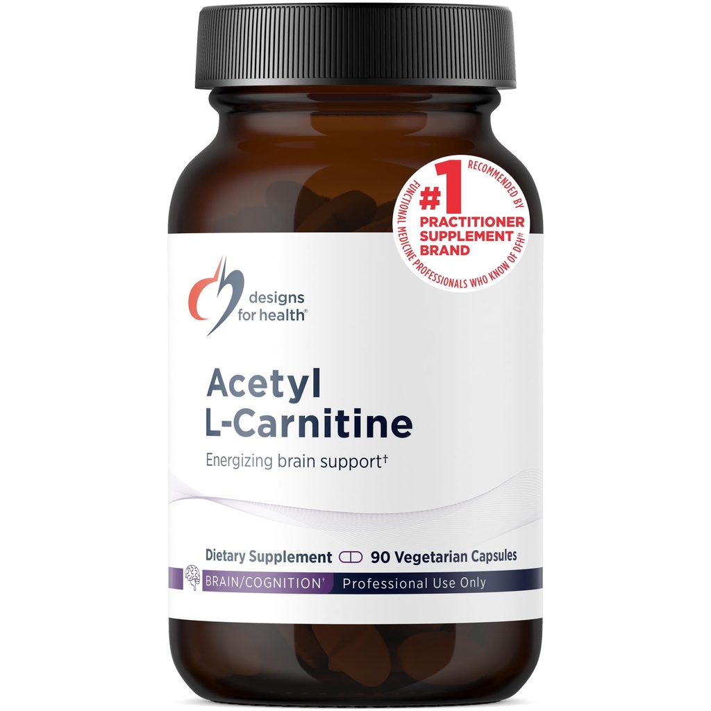 Design för Health Acetyl L-Carnitine Capsules 800mg - Energizing Brain Support - Non-GMO, Vegetarian Acetyl L-Carnitine HCl Supplement (90 kapslar)