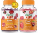 Elinkelpoinen Iron & Vitamiini C Kids + Sinkki 50mg, Gummies Bundle - Suuri maistaminen, vitamiini täydentää, Gluteeniton, GMO vapaa, purukumi