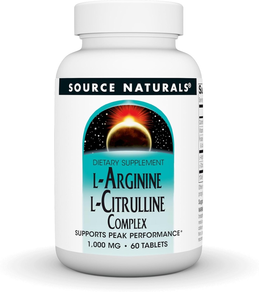 Källa Natur L-Arginin L-Citrulline Komplex 1000mg Essential Amino Supplement - 60 tabletter