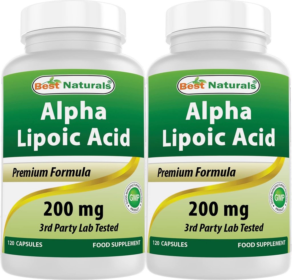 Best Naturals Alpha Lipoic Acid 200 Mg 120 kapselia (120 ml (pakkaus 2))