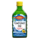 Carlson - Cod Liver Oil, 1100 mg Omega-3s, Liquid Fish Oil Supplement, Wild-Caught Norwegian Arctic, kestävästi lähdetty Nordic Liquid, sitruuna, 250 ml
