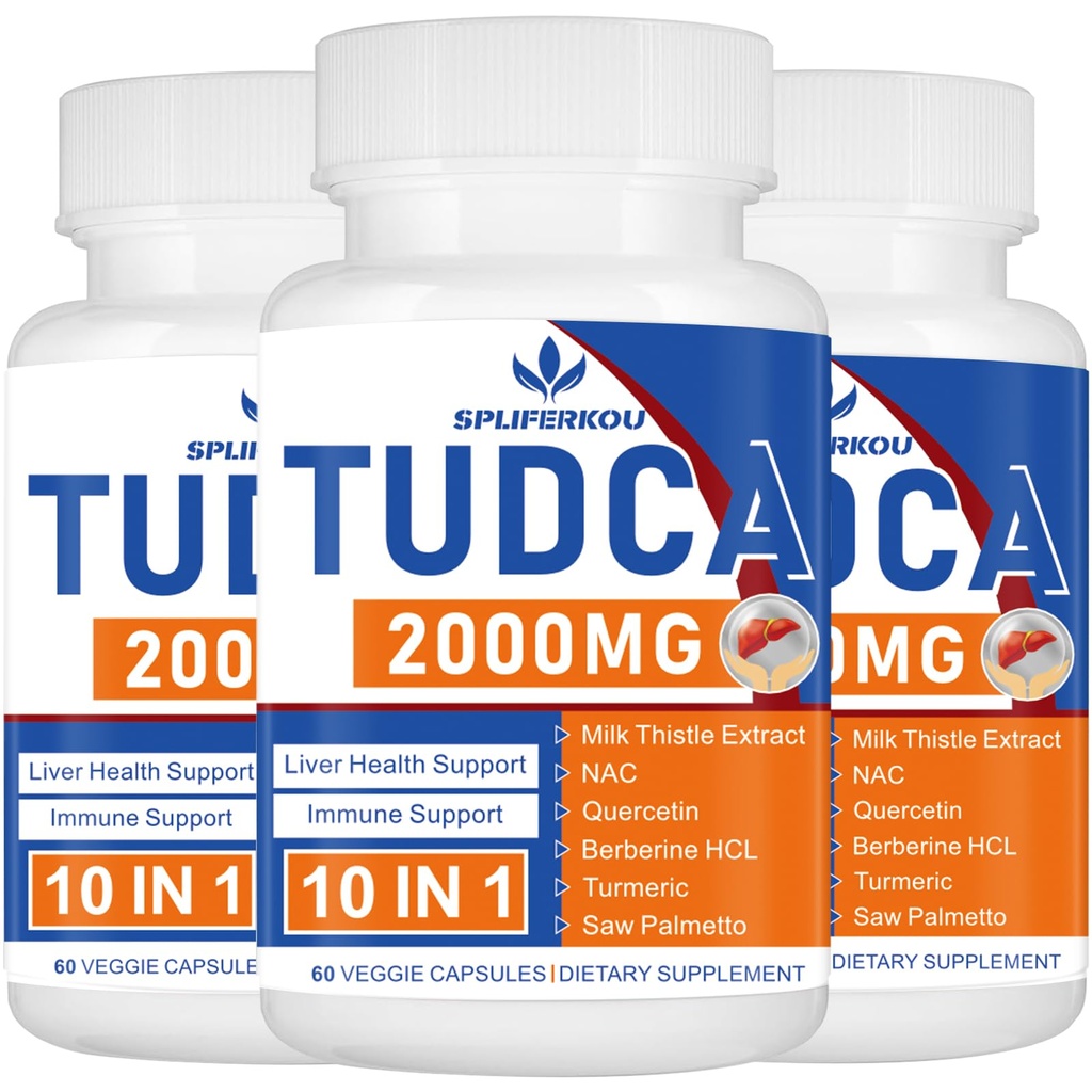 2000mg Tudca Liver Support Supplement, Tudca Bile Salt maito Thistle ja NAC, 180 kapselia 90 päivää, tuki maksa, detoxification, Immunomy System