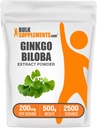 BulkSupplements.com Ginkgo Biloba Extract Powder - from Ginkgo Biloba Leaf, Antioksidantti lähde, Herbal Supplement - Gluteeniton, 200mg per tarjoilu, 500g (1,1 lbs) (Pakkaus 1)