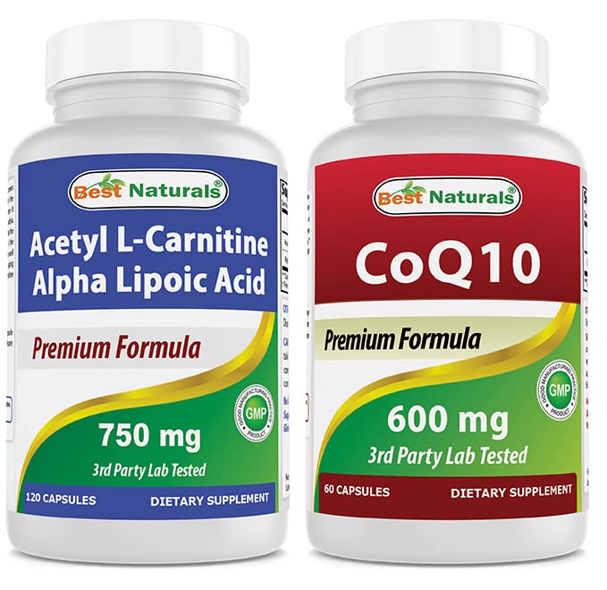 Best Naturals Acetyl L-karnitiini ja Alfalipoiinihappo 750 mg & CoQ10 600 mg
