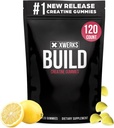 Xwerks Rakentaa Creatiini Gummies miesten ja naisten, 120 Count, 100% puhdasta Creatiini Monohydraatti, sitruunan makuinen lihas Building Gummies 4g per tarjoilu, Esiharjoitus Anti sulaminen, 5000mg Yhteensä Creatiini