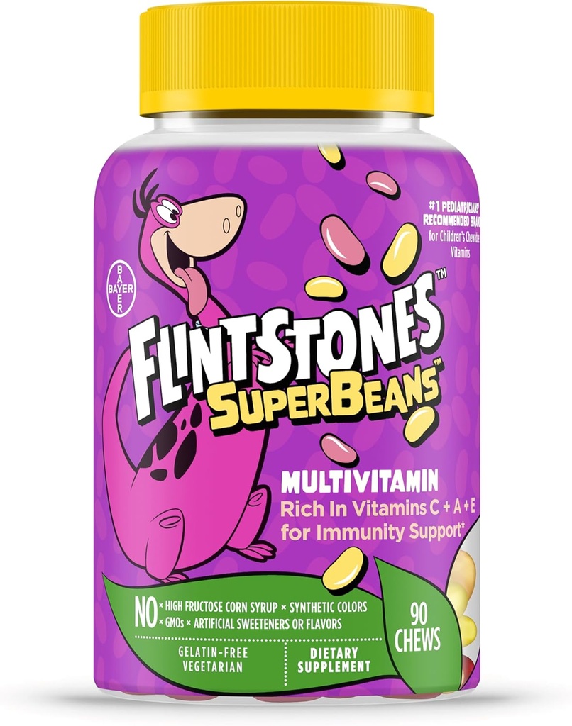 Kiviset vitamiineja Superbeans,Lids Multivitamiini kanssa immuniteetti tuki vitamiineja, D,jodi&Zinc tukea tervettä kasvua,Fruit maku, kasvissyöjä, Jelly Bean Chews,90 Count(Pakkaus voi vaihdella)