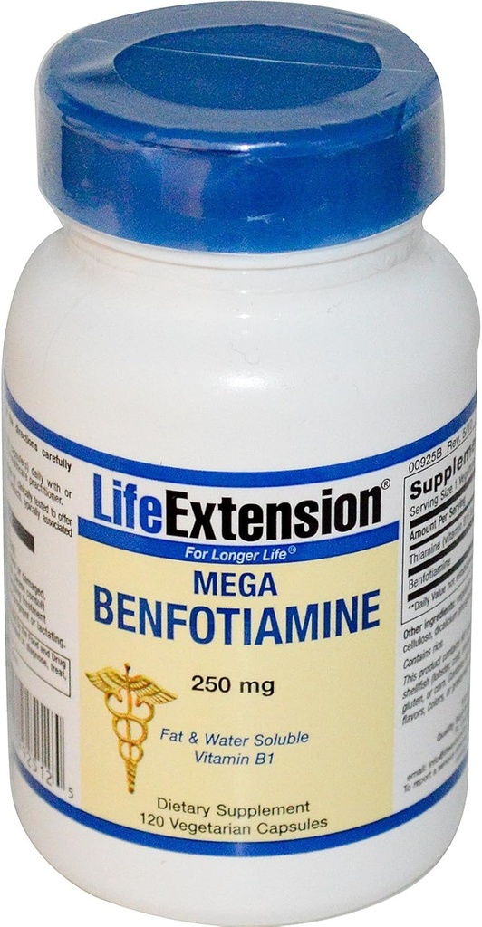 Life Extension Mega Benfotiamiini, 120 vcap 250 mg
