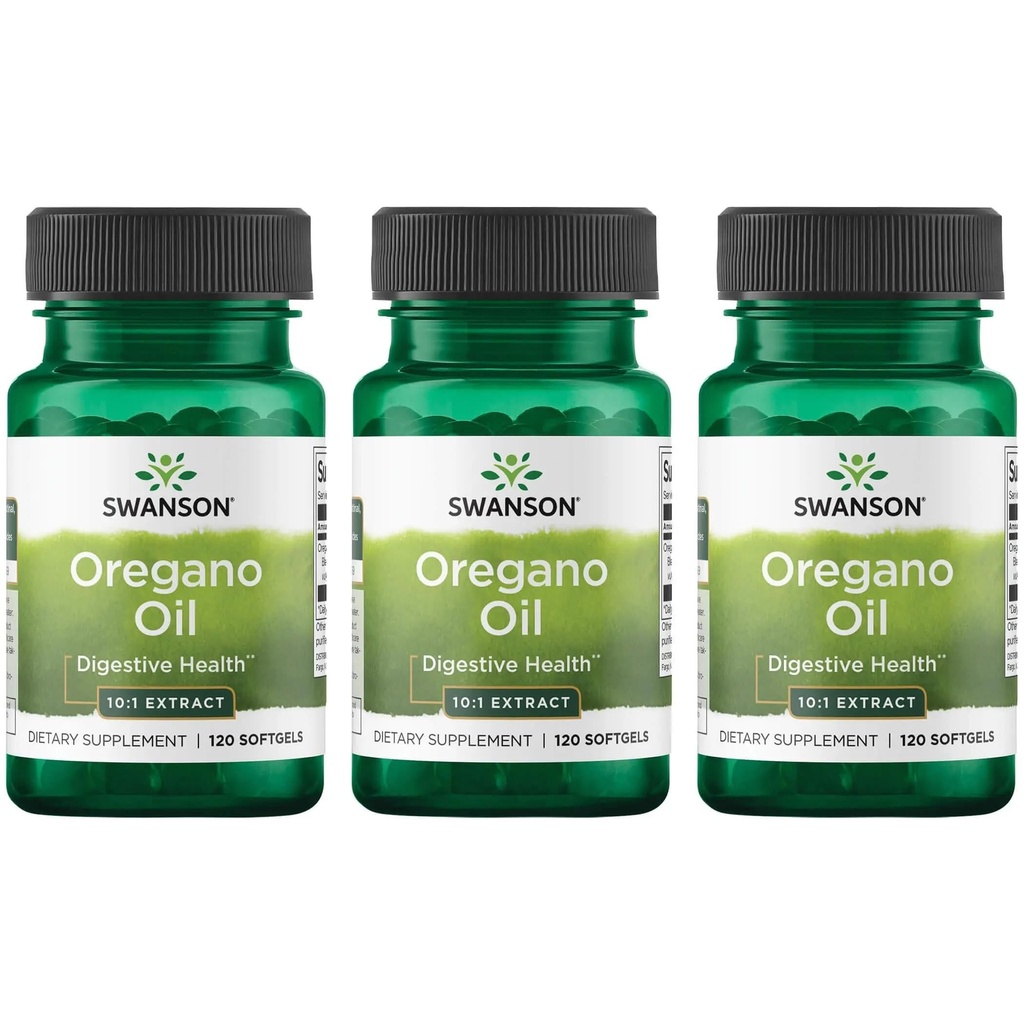 Swanson Oregano Oil 10:1 Extract - Natural Supplement Promoting Ruoansulatuskanavan ja hengitysteiden tuki - tukee ruoansulatuskanavan ja virtsateiden terveys - (120 Softgels, 150 mg Each) (3 pakkaus)