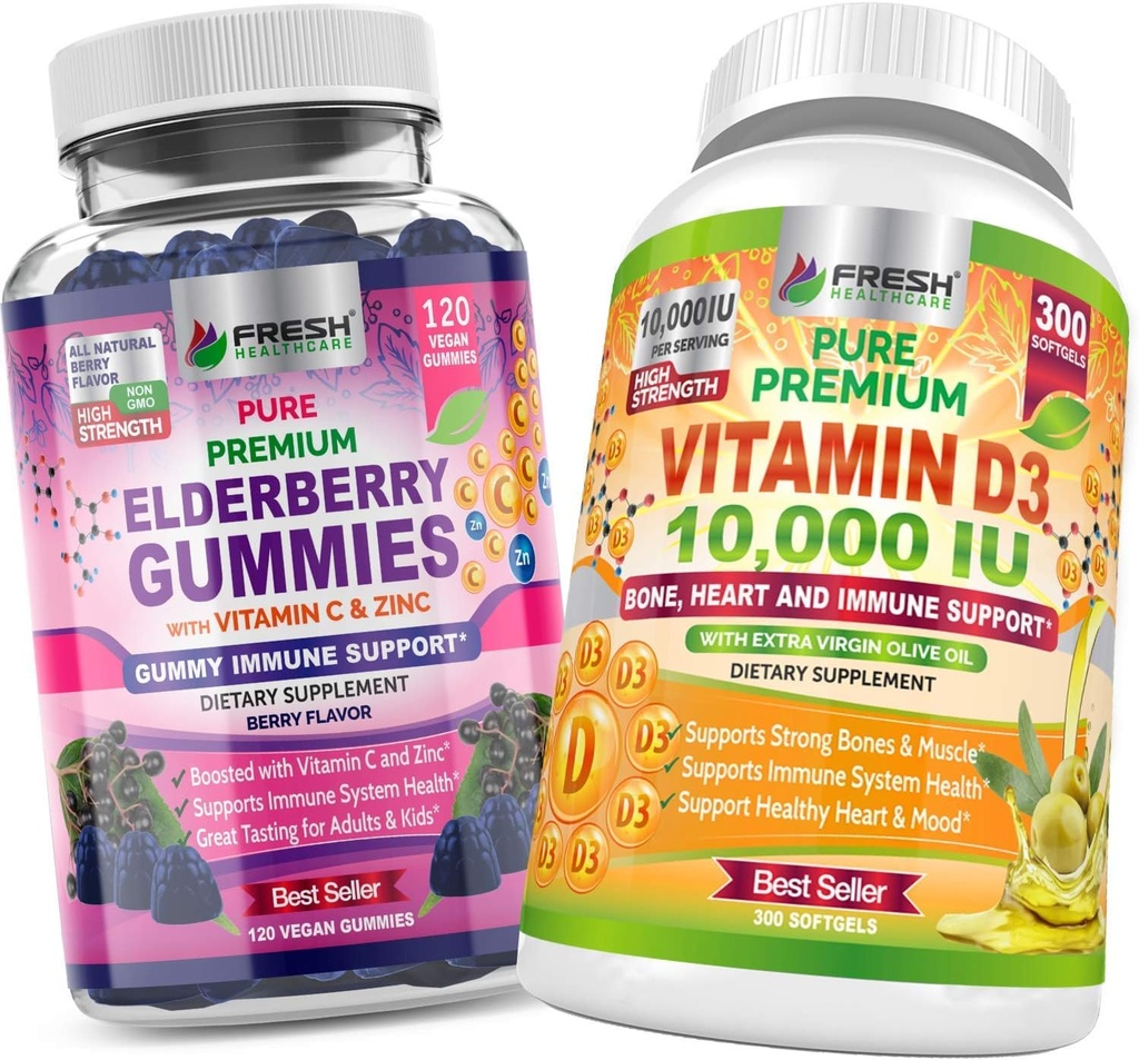 TUOREET TERVETULOA Elderberry Gummies ja D-vitamiini - Bundle