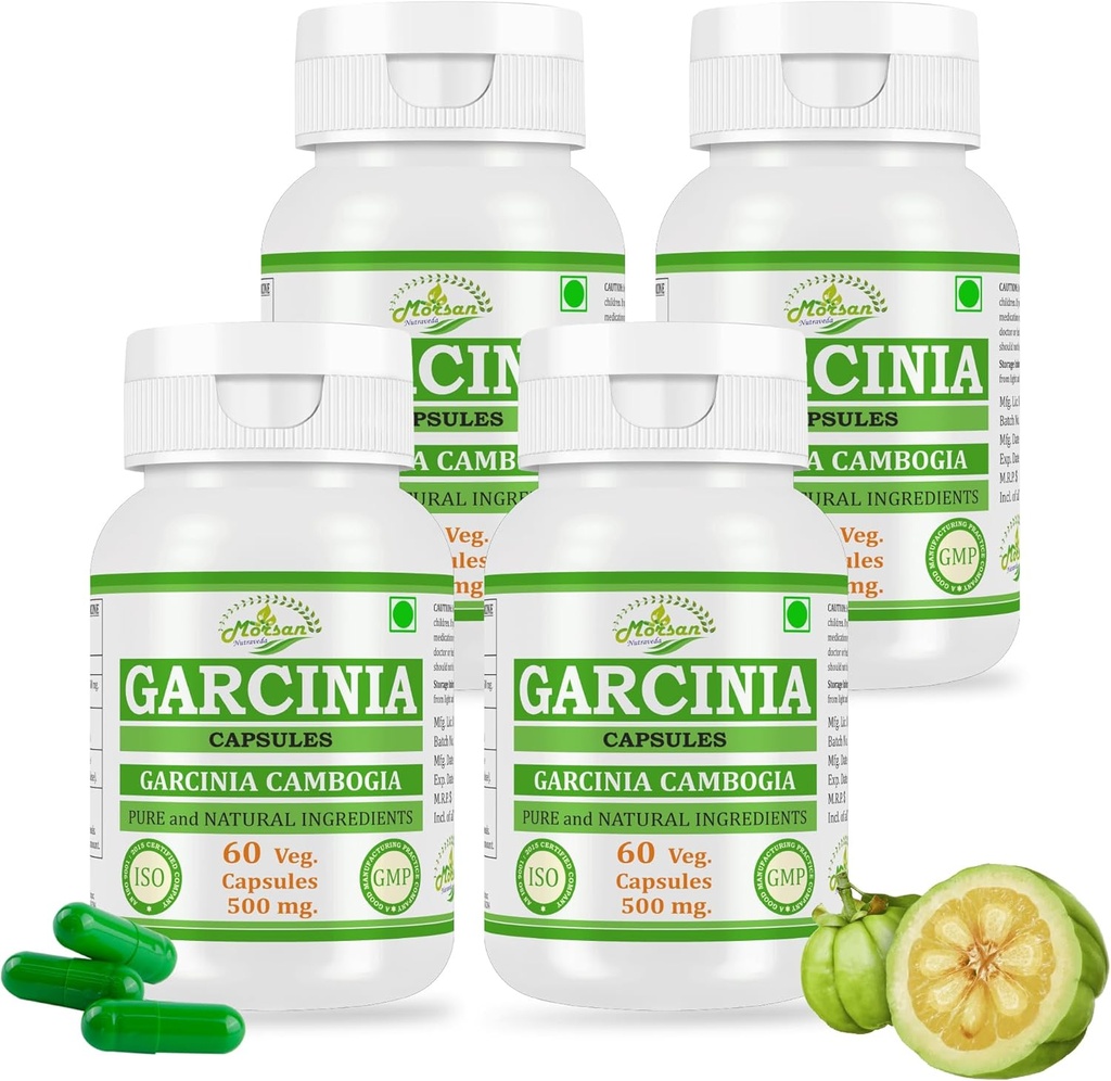 Luonnollinen ja puhdas kasviperäisten Garcinia CAMBOGIA (Garcinia) Extract kapselit ... Korkein vahvuus, 100% kasviperäisten tuotteiden pakkaus. 60 x 500 mg. Veg. kapselit (pakkaus 4 Jar)