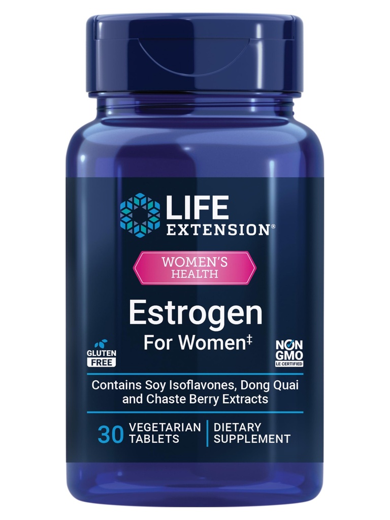 Life Extension Estrogeeni naisille, auttaa lievittää kuumat Flass and Night Sweats, Soija isoflavones, Norja Spruce Extract, sasteberry, Hormoniton, Gluteeniton, ei-GMO, kasvissyöjä, 30 tabletti