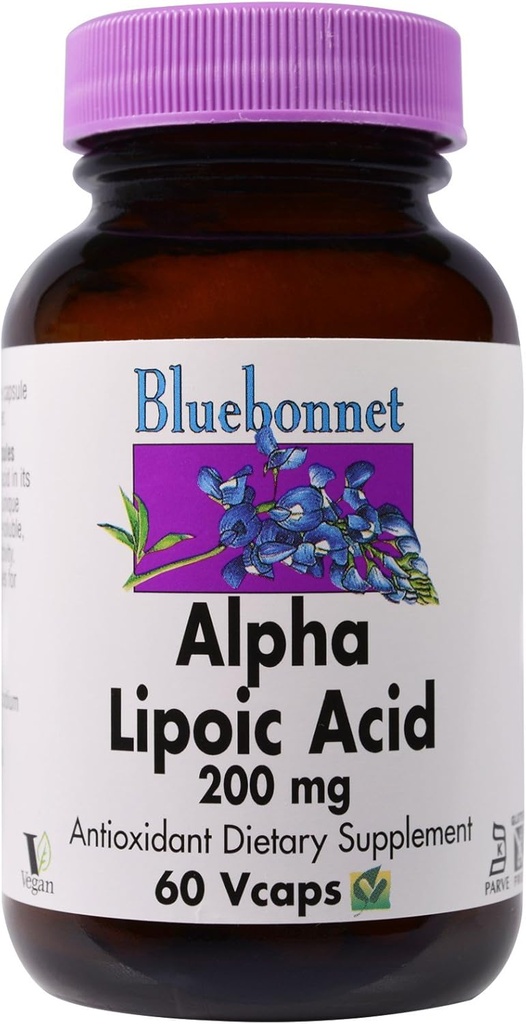Bluebonnet Nutrition, Alpha Lipoic Acid 200mg, 60 Kasviskapselia