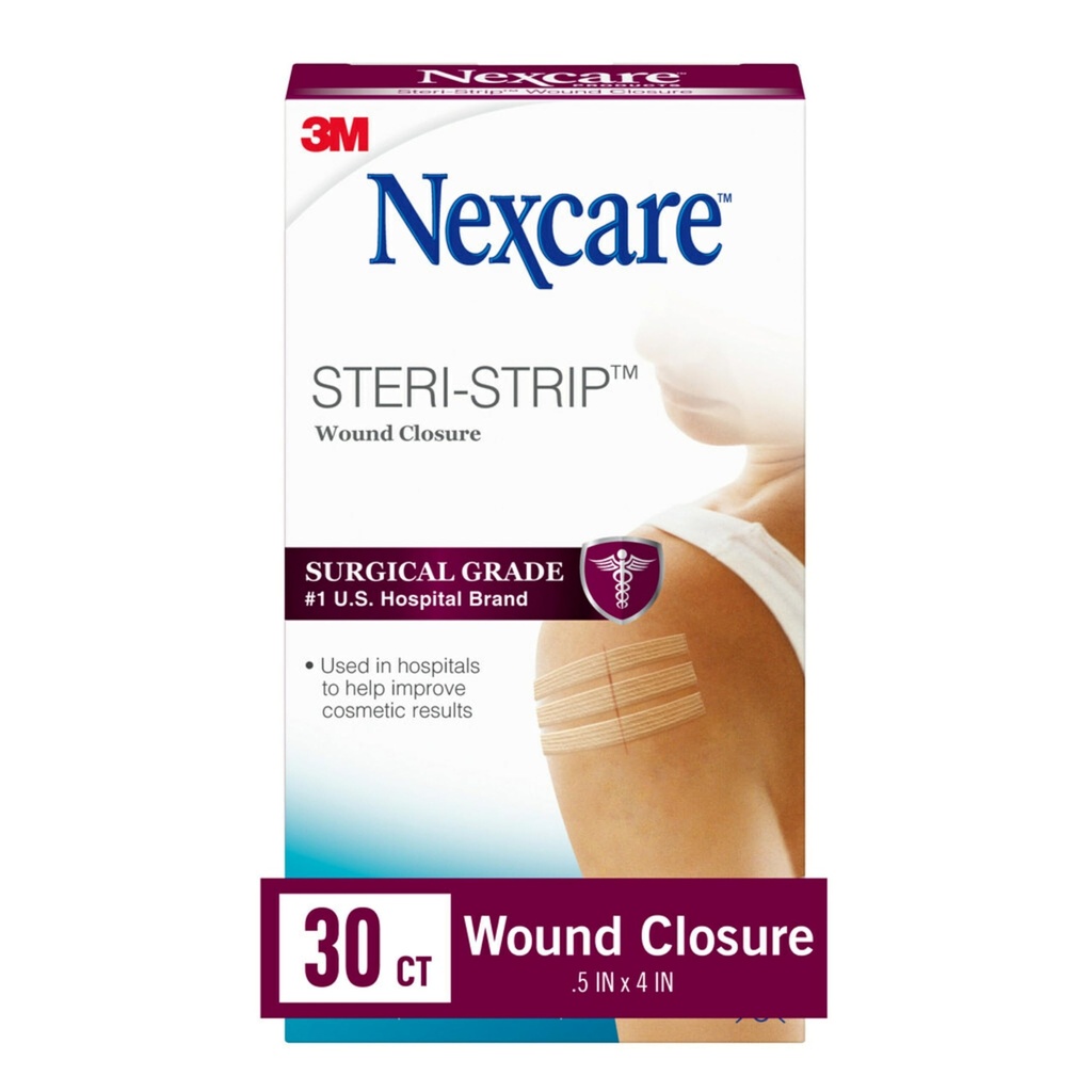 Nexcare Steri-Strip Wound Closure, Andningsbara Strips Håll små sår Stängda, Stora Efter Suturer eller Staples - 30 Sår Stängningar