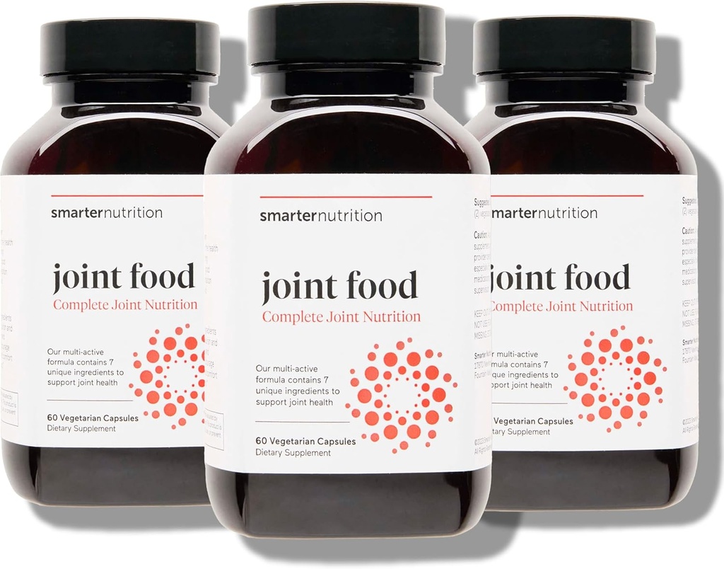 Smartare Nutrition Joint Food - Näringsstöd för gemensam komfort, smörjning, rörlighet med Collagen Typ II, Lipase, MSM, C-vitamin, gurkmeja, Bromelain - 180 greve (3) - 90-dagars leverans