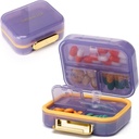 Toplive 7 Osastot Kannettava pilleri Organizer Travel Medicine Pill Järjestäjä, Kosteus Todiste Pieni pilleri tapauksessa Tasku pilleri Holder Päivittäinen pilleri säiliö laatikon kalaöljy violetti