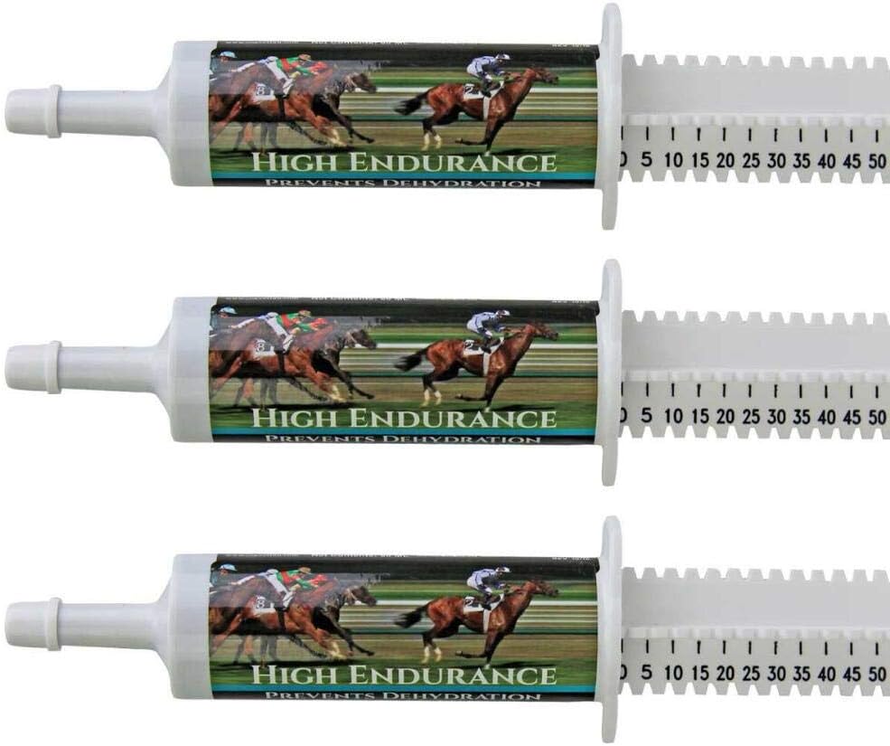Hög uthållighet Oral Paste Horse Supplement för hästar - 3-pack. Elektrolyter, vitaminer och mineraler för att förhindra uttorkning. Tre 60 ml Easy-Dose Syringes. Cox Veterinary Lab. tillverkad i USA.