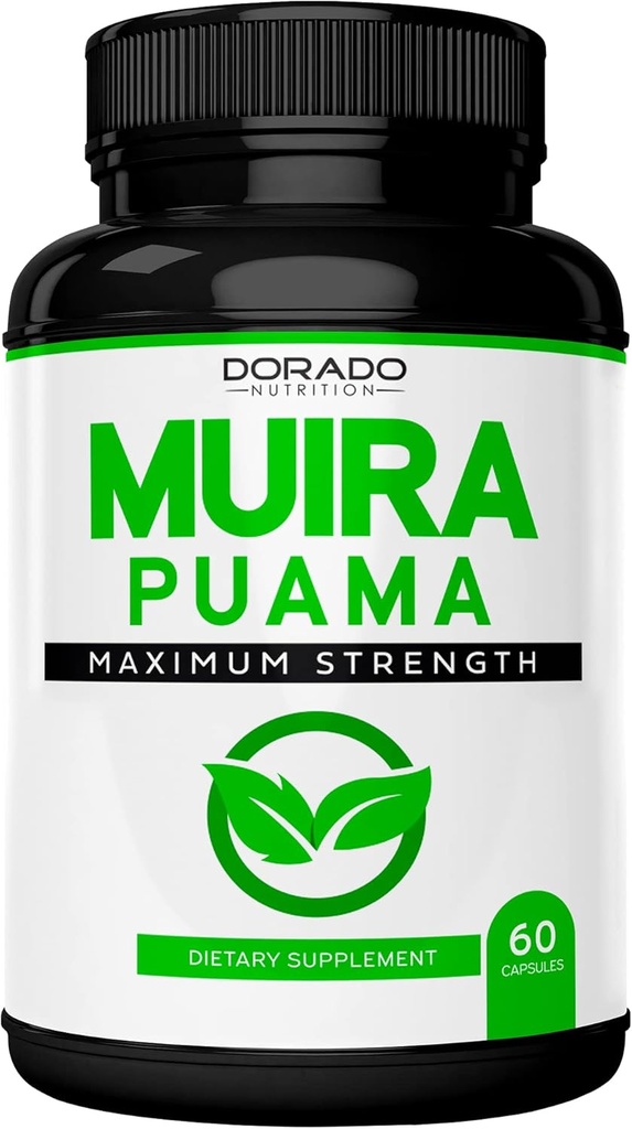 Muira Puama Root Extract 1000mg för män och kvinnor - Premium kapslar - 60 greve - Zero Fillers - Tredje Pary Tested - Gluten Free & Non-GMO - USA Made - Kvalitetsgaranti - Testad för styrka och renhet
