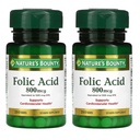 Naturens Bounty Folic Acid 800 mcg Vitamin Supplement Maximal Styrka - 250 tabletter, paket med 2