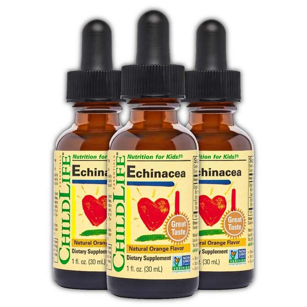 LAPSILIFE OLENNAISET Echinacea lapsille - Lapset Echinacea Drops, Liquid Tincture, Alkoholiton täydentää vauvoille, Toddlers, Children - Natural Orange, 1 Fl Oz (paketti 3)