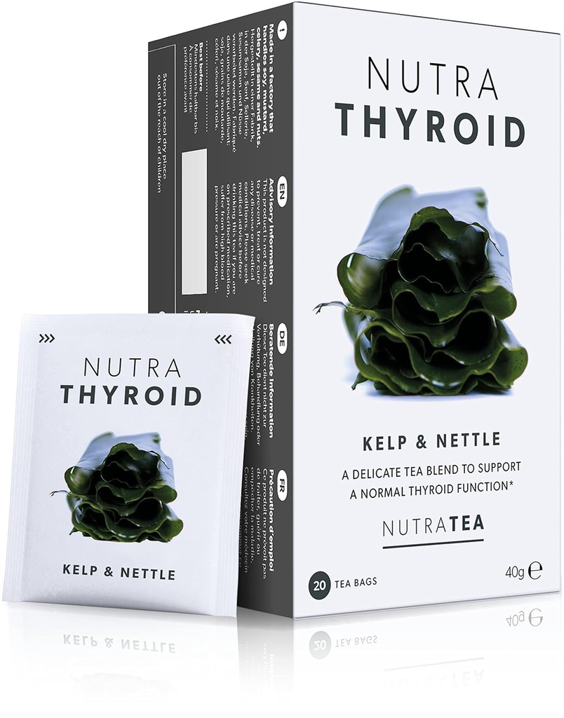 NUTRATHYROID - Kilpirauhasen tuki Tea . Kilpirauhasen terveystee - tuki aineenvaihduntaa ja kilpirauhasen toiminta - 40 kuoritut teepussit - Nutra Tea - Yrttiteetä - (2 pakkaus)