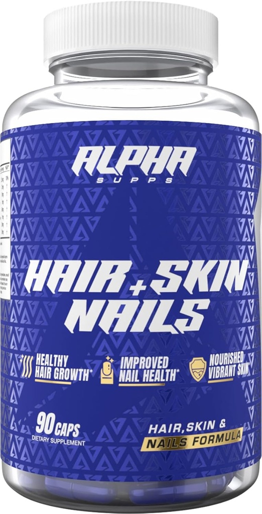 Alpha Supps Hiukset, iho, ja kynnet täydentää naisten - Vibrant HSN terveys ja vahvuus Biotiini, Kollageeni, ja vitamiinit tukemaan hiusten kasvua, paksuus, ja ihon Radiance - 90 kapselia