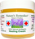 "100% Natural Antiseptinen parantava Cream" Parannukset ja rauhoittaa tarttunut iho, Sängyn sairaudet, paine Surut, haavat, Kivuliaat haavat, kutina, rapeat, ihottumat, haavat, palovammat, Myrkyllinen Ivy, Ekseema, Psoriaasi 2 oz.