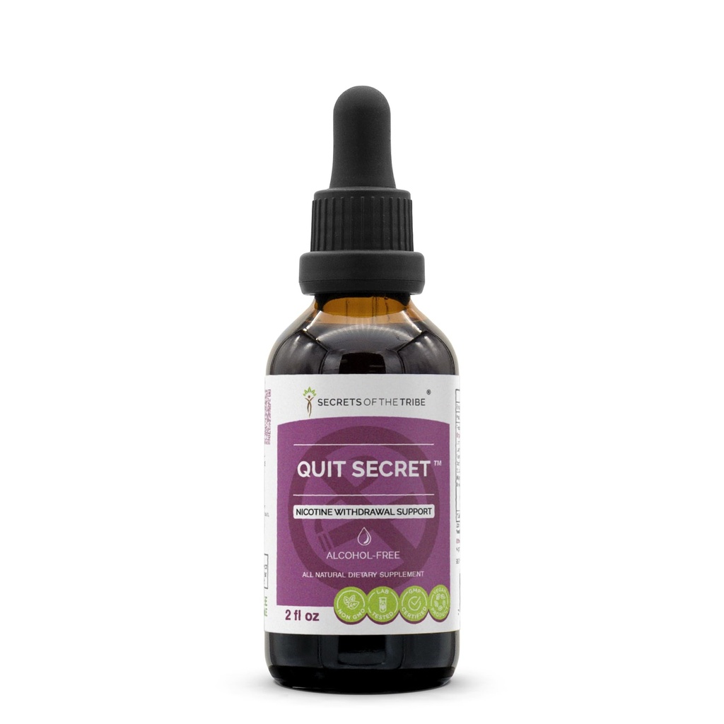 Lopeta salainen alkoholiton uute, lakritsi, Lungwort, Nutmeg, St. Glycerite Tincture, nikotiini vieroitustuki (2 fl oz)